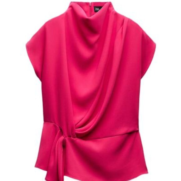 ZARA KNOTTED WAIST TOP Size M, L NEW WITH TAG! - Picture 2 of 4